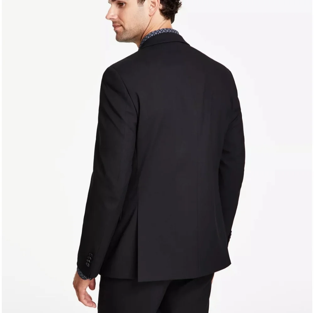 ALFANI Men's Slim-Fit Stretch Solid Suit Jacket In Black Size 44S